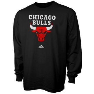 Adidas Chicago Bulls Primary Logo Long Sleeve T Shirt Black