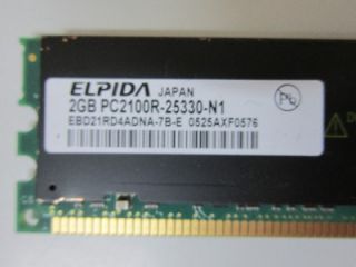 Elpida EBD21RD4ADNA 7B E PC2100R 25330 N1 2GB Server Memory