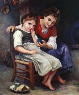 Museum Q. Hand Painted Oil Painting Repro Bouguereau Little Pouter