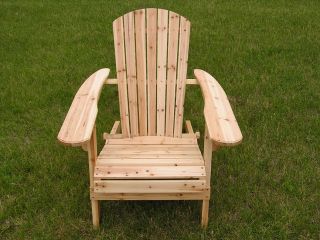 Deluxe White Cedar Adirondack Folding Chair Natural