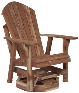 Amish Cedar Adirondack Chairs Wood Wooden Swivel Glider Patio Outdoor 