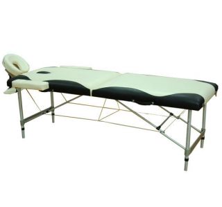 Adjustable Aluminum Leg Portable Folding Massage Table Bed 2 Section 