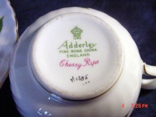 Adderley Cherry Ripe Bone China Cup Saucer