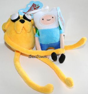 New 4 Adventure Time with Finn and Jake 2X Plush Clip on Backpack Toy 