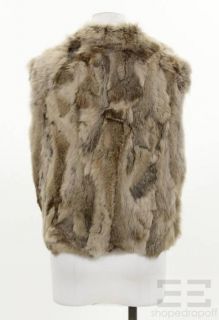 Adrienne Landau Tan Rabbit Fur Vest Size Large