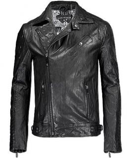 Affliction Black Premium Brain Storm Mens Leather Jacket New 10MCJ702 
