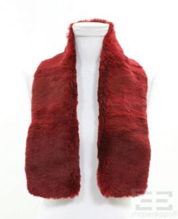 adrienne landau burgundy rabbit fur scarf