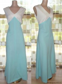 Vintage 60s 70s Space Age Empire Maxi Dress Prom Gown Disco Mod XL 1x 