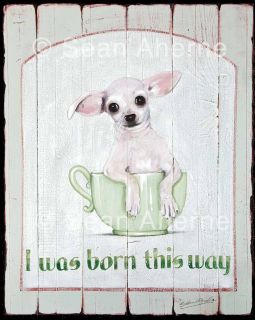 Teacup Chihuahua Dog Sign Print Plaque Picture Living Room Wall Art 