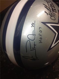 Emmitt Smith Troy Aikman Irvin Signed Cowboys Helmet Player Holograms 