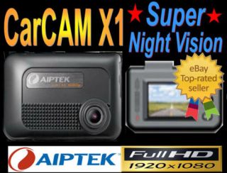 New Aiptek x1 Carcam Car DVR Full HD 1080p w Free 8D SD