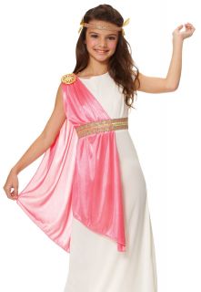 Kids Girls Pink Roman Greek Toga Halloween Costume