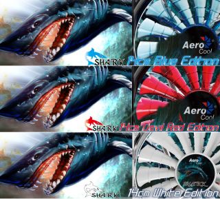 Aerocool Shark White Blue Devil Red Edition 14cm LED Case Fan 140mm 