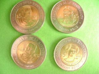 2008 2010 Mexico $5 Bimetallic BU Conmemorative 37 pcs. Independence 