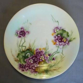 Ahernfeldt French Floral Plates Limoges Hand Painted France