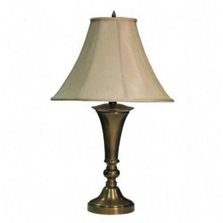 Advantus Antique Brass Finish Table Lamp with Bell Shade 27 High 