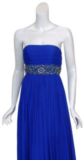 Aidan Mattox Romantic Blue Beaded Silk Dress Gown 10
