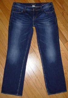 Silver Aiko Flood Jeans Low Rise Straight Leg Ankle Length 31 x 28 
