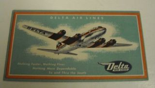 Delta Air Lines 1952 Boarding Pass Envelope