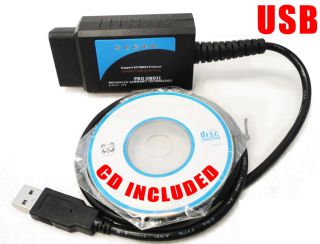 AGT Brand Wired V1 4 OBDII ELM327 OBD2 USB Cable Car Diagnostic Tools 