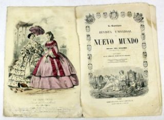 La Caprochosa Nuevo Mundo 1858 3 Aquatint Engravings Parisian Spanish 