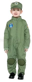 Air Force Uniform Toddler Costume includes Green costume flight suit 