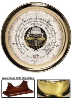 Solid Brass Captains Barometer Wall Mount