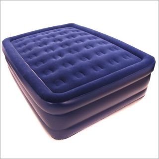 Smart Air Beds Comfort Top Flocked Raised Inflatable Air Bed Mattress 