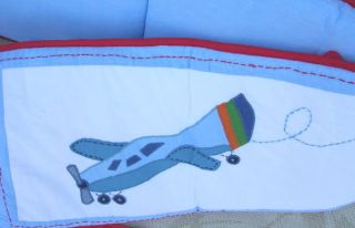 Pottery Barn Kids Baby Crib Bumper Pad Airplanes Boy New in Package 