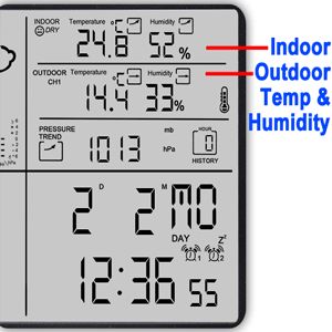  Outdoor Thermometer Humidity Barometer Air Pressure °C °F