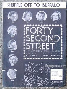Shuffle Off to Buffalo from Forty Second Street 1932 Sheet Music 42nd 
