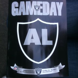Oakland Raiders Game Day Tribute Program Al Davis R I P