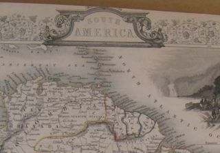 John Tallis Original Map Engraving South America 1851