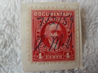 US Documentary Tax Revenue Stamps 1 & 4 Cents Albert Gallatin
