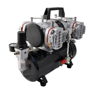 High Performance Twin Cylinder Piston Compressor with Tank