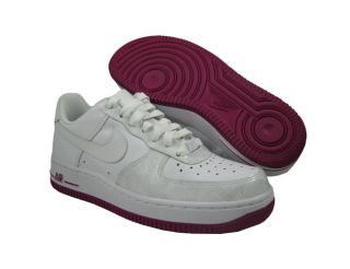 NWD Nike Womens Air FORCE1 07 White White Rave Pink Athletic Shoes US 