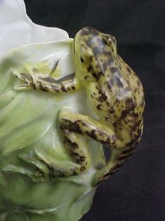 Royal Bayreuth Style Daisy Pitcher Figural Frog Handle