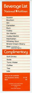 National Airlines Beverage List Menu & Alcoholic Beverage Rules
