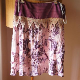 Alannah Hill Stop The Clock Purple Pink Lace 2 Layer Skirt 10 New 