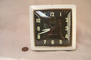   Westclox Square Enamelled Table Alarm Clock Original Tag Canada