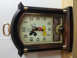 Walt Disney Seiko alarm mantle clock Mickey Mouse 6 disney songs