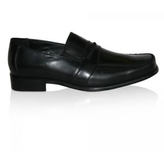 Mens Leather Dress Shoes Slip on Black or Brown Loafers Brand New 