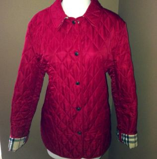 Burberry Jacket/Coat Nova Check Lining Authentic Red Size Medium 