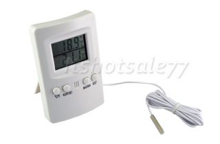 Indoor Outdoor Digital Thermometer 2 Sensors Alarm New
