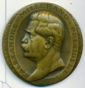 Bronze Medal by L Bottee Alexandre Millerand President