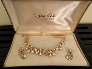 Jay Kel Original A/B Rhinestone Necklace Earrings