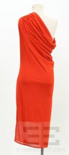 Alexander McQueen Red Knit One Shoulder Dress Size M