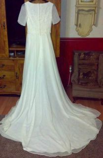 Alfred Angelo Ivory Chiffon Wedding Dress Size 8 10