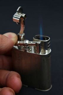 Alfred Dunhill Unique Turbo Brushed Silver Sports Torch Cigar Lighter 