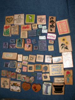 Lot of 60 Various Rubber Craft Stamps Stampin Up Rubber Stampede More 